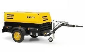 이동식 압축기 XAS77E 모터 출력 26 Kw 모터 속도 2940 Rpm FAD 4.2 m³/min, 이동식 디자인