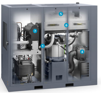 아틀라스 나사 공기 압축기 GA75VSD+ FF 75kw 내장 건조기